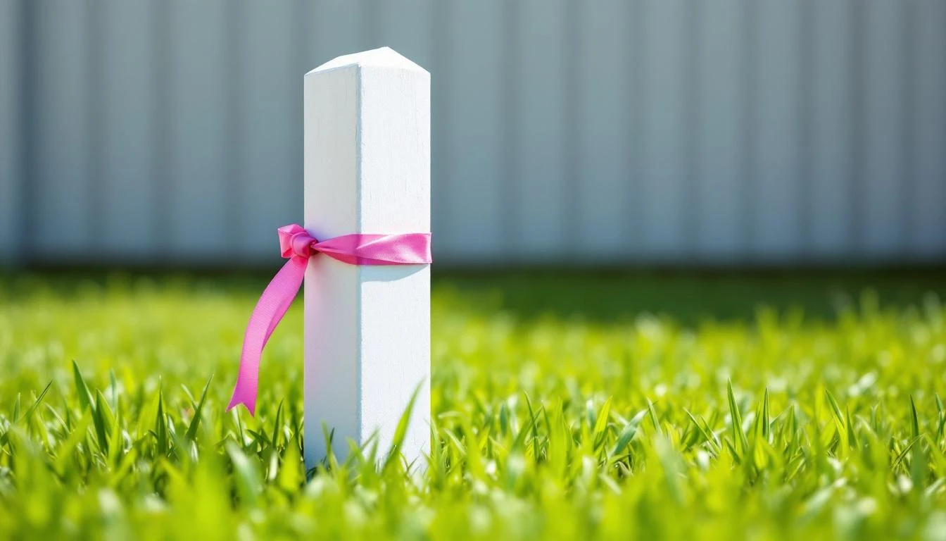 Survey peg marking property boundary corner in Perth suburb