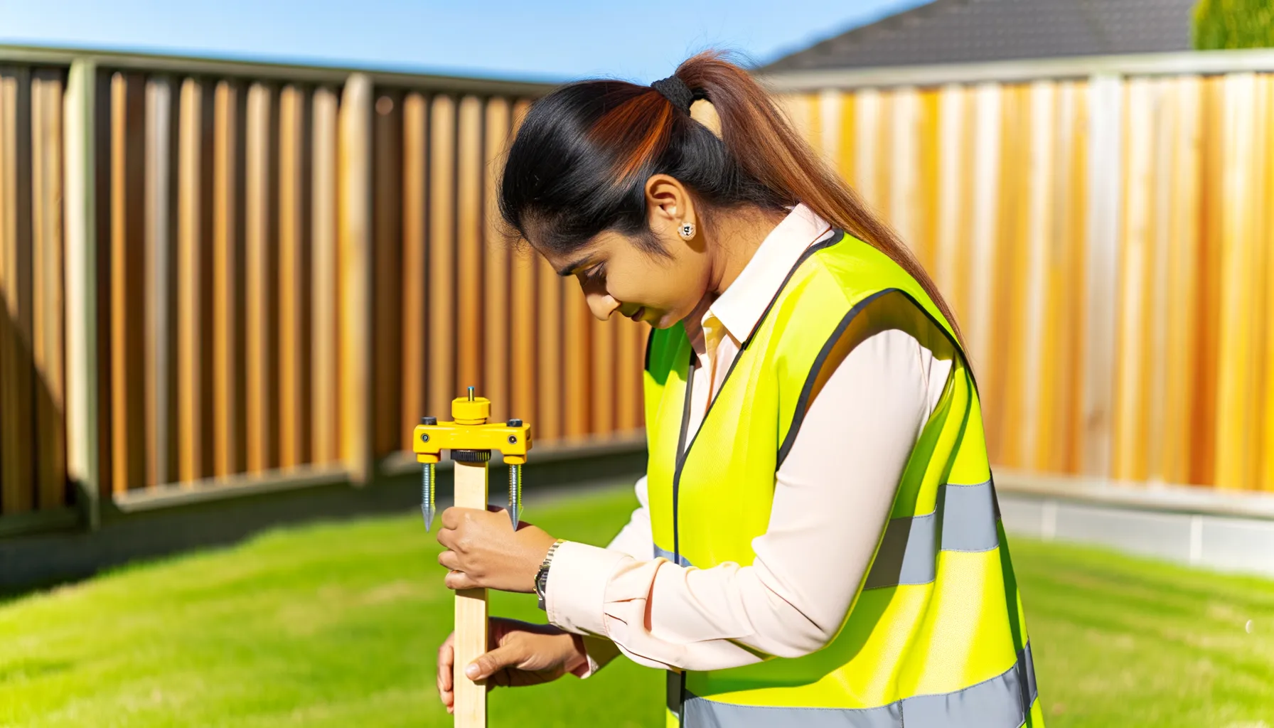 Land surveyor Perth marking property boundaries with GPS equipment
